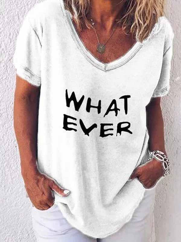 T-shirt graphique imprimé lettres pour femmes