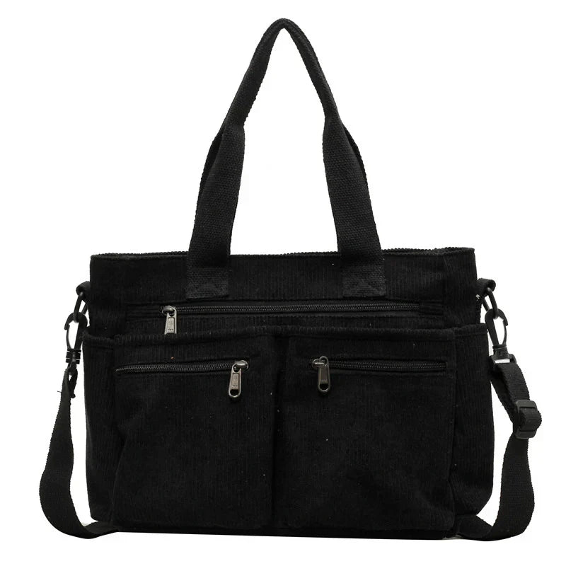 Corduroy Tote Bag Large Carryall For Everyday Style-MODAUTLET