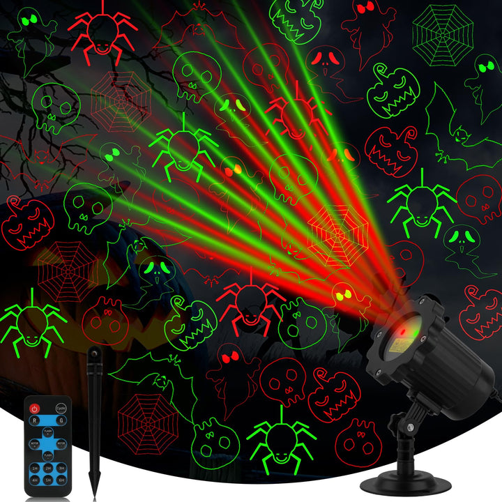 Proiettore laser da esterno per Halloween con telecomando e timer per allestimenti