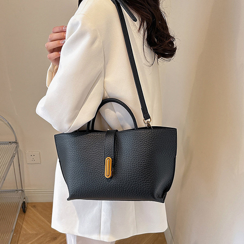 Women's Litchi Pattern Shoulder Bucket Bag-MODAUTLET