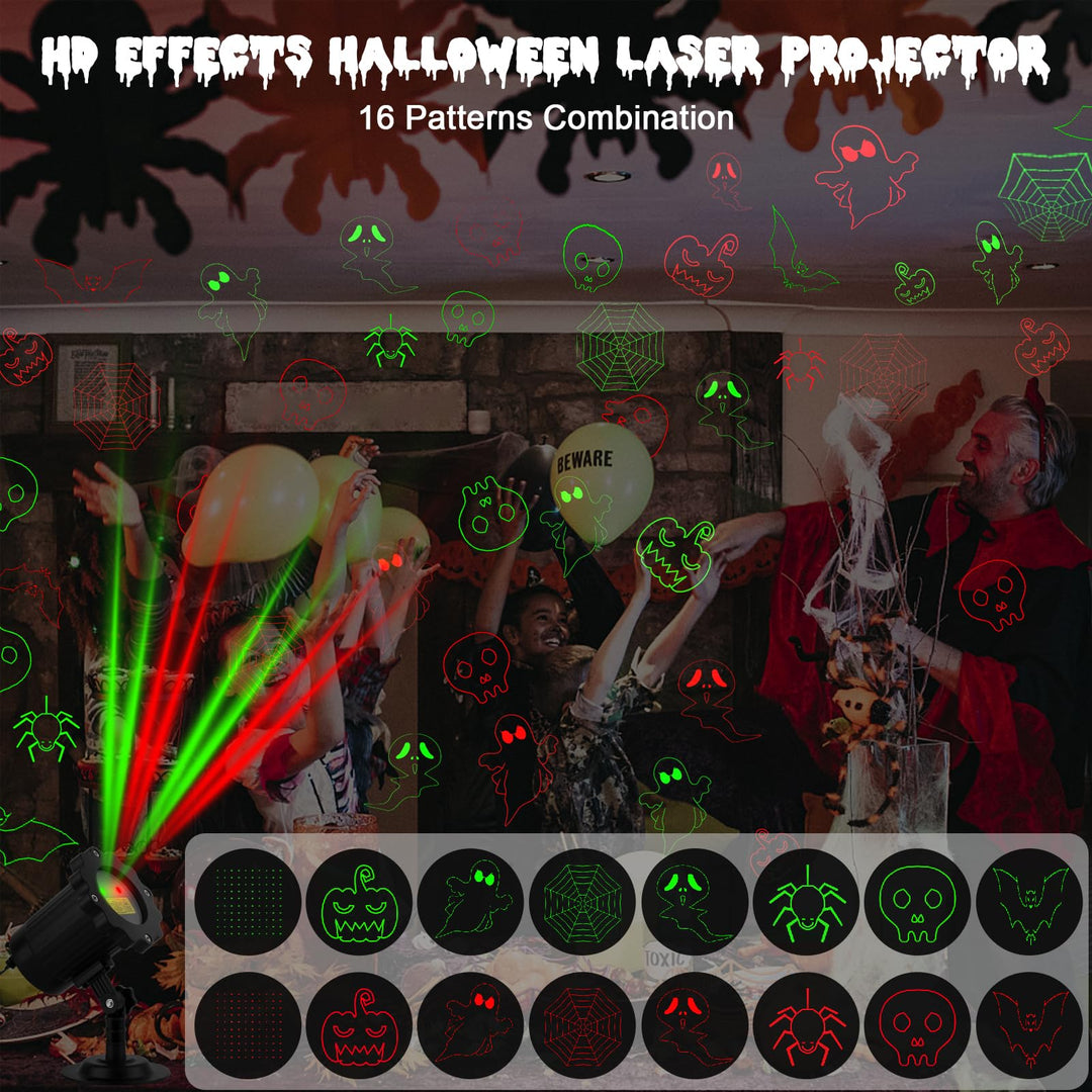 Proiettore laser da esterno per Halloween con telecomando e timer per allestimenti