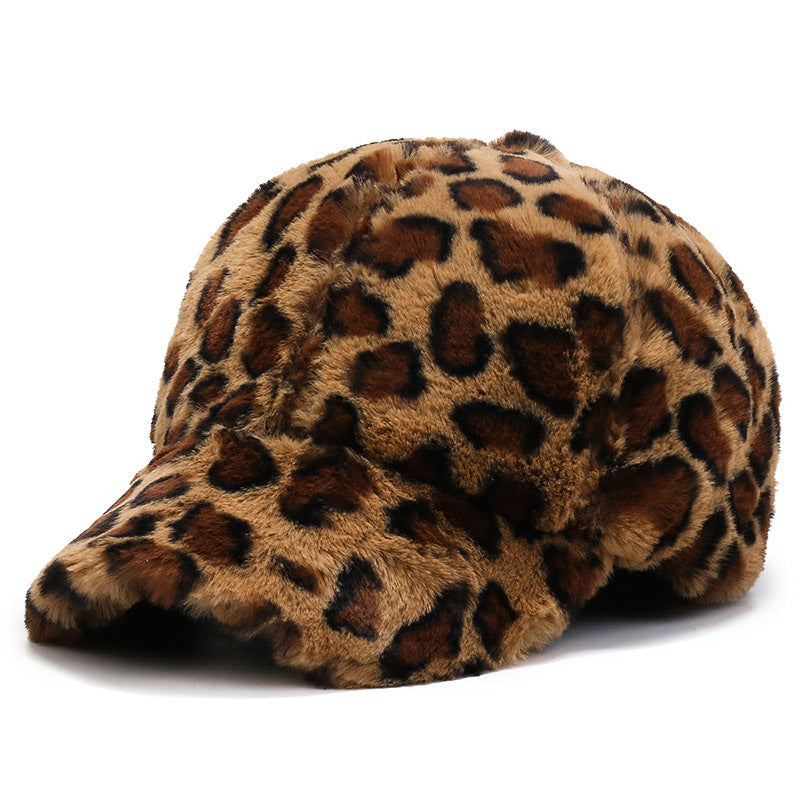 Cappellino da baseball in pile con stampa leopardata per tutte le stagioni