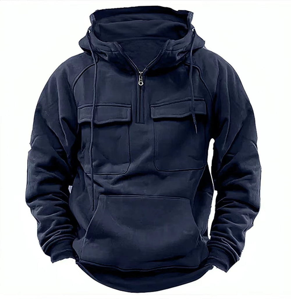 Men’s Zip-Up Hoodie – Drawstring & Pockets-MODAUTLET