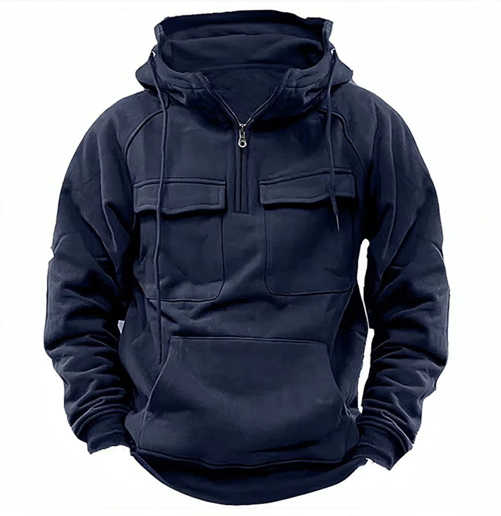 Men’s Zip-Up Hoodie – Drawstring & Pockets
