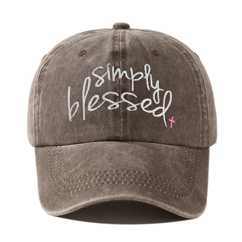 Wide Brim Sunshade Embroidered Letter Baseball Cap for Sun Protection