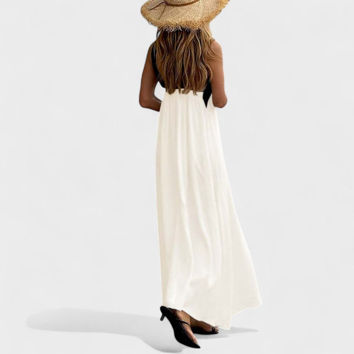 Robe longue élégante pour femme à col croisé