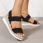 Women's Wedge Heel Sandals for All-Day Comfort - Summer Footwear