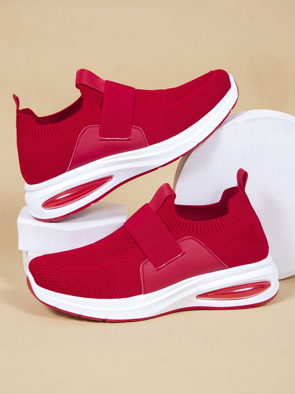 Women's Hollow Mesh Sports Sneakers Red