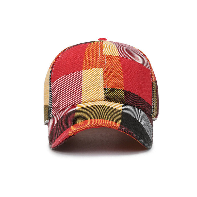 Outdoor Plaid Print Baseball Hat for Men and Women