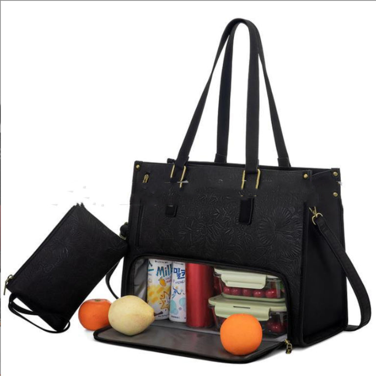 2 In 1 Lunch Tote Bag For Work And Laptop Insulated Carrier