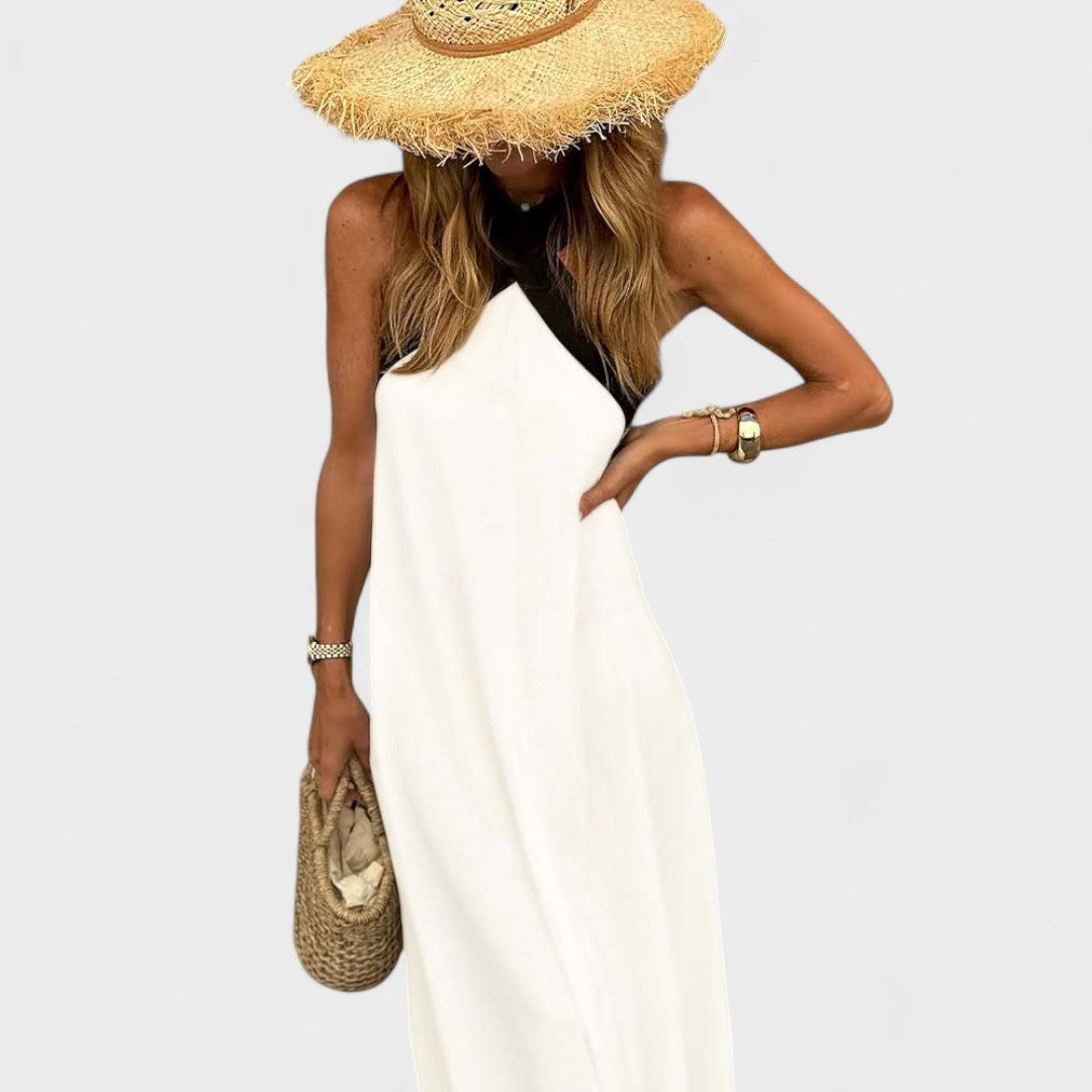 Robe longue élégante pour femme à col croisé
