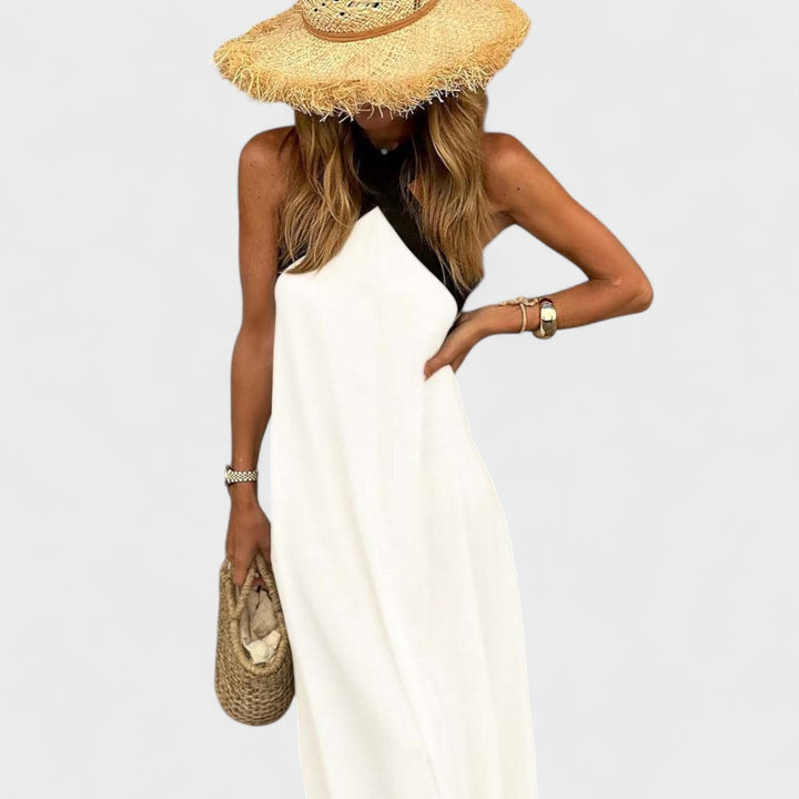 Robe longue élégante pour femme à col croisé