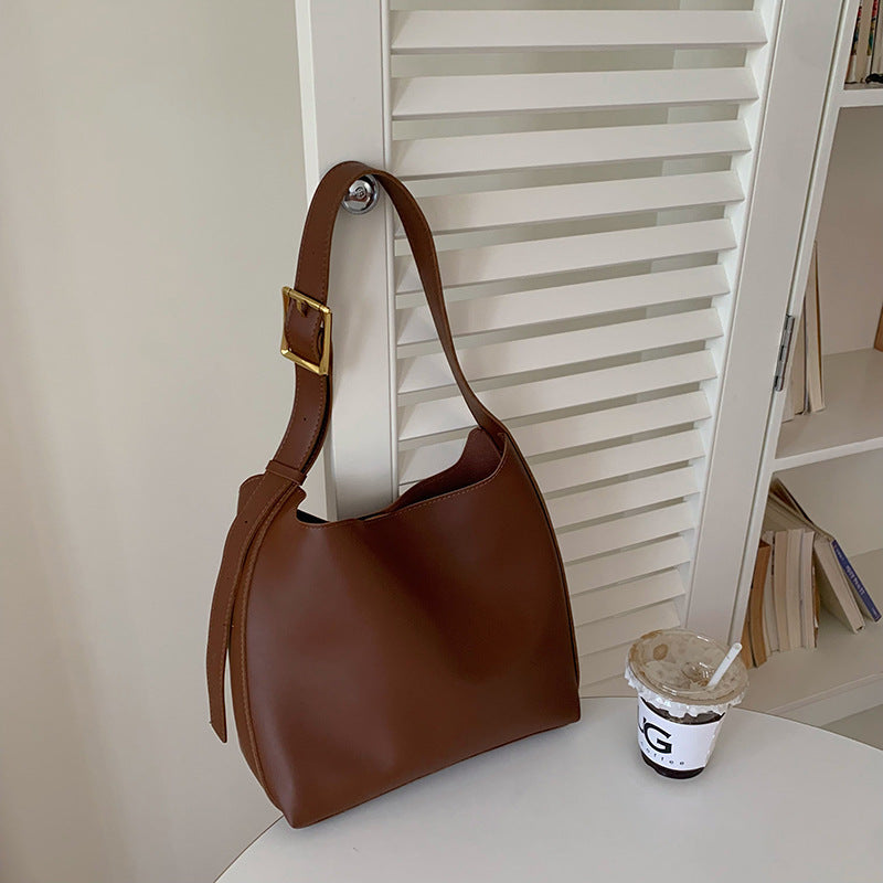Minimalist PU Leather Bag For Women Everyday Essentials Brown