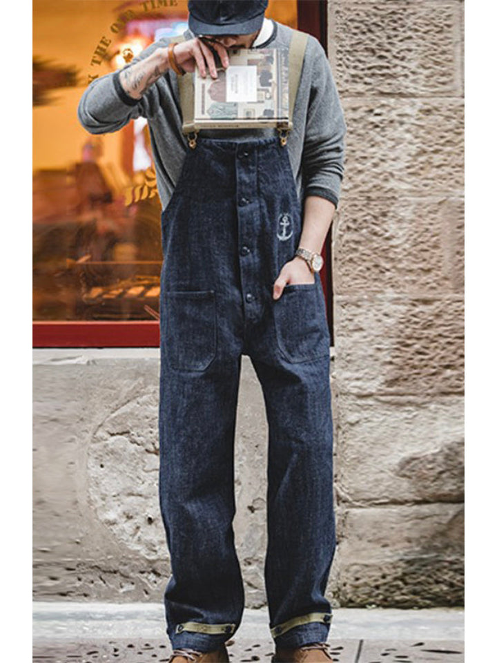 Men's Retro Navy Deck Overalls