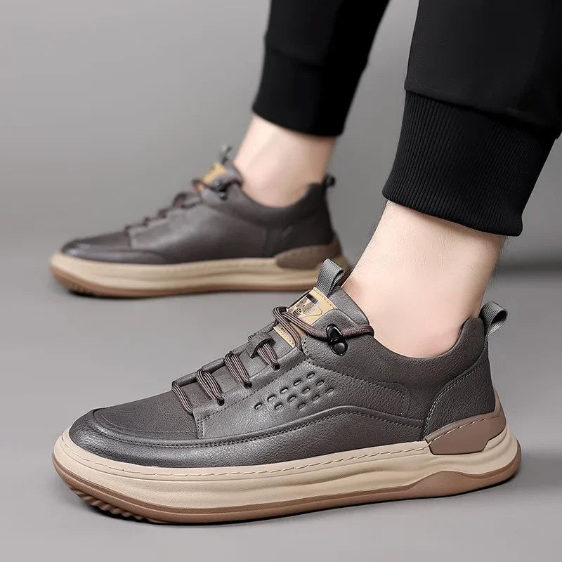 Men's Orthopedic Vegan Leather Sneakers-MODAUTLET