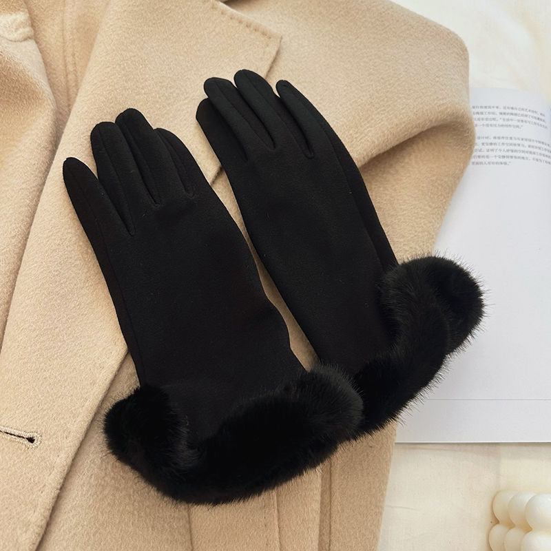 Lengthened Dralon Warm Gloves for Women - Perfect for Cycling and Driving in Autumn and Winter