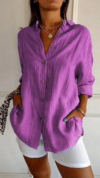Women's Elegant Oversized Blouse Purple