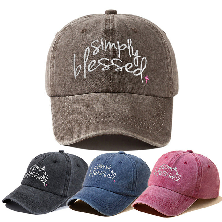 Wide Brim Sunshade Embroidered Letter Baseball Cap for Sun Protection