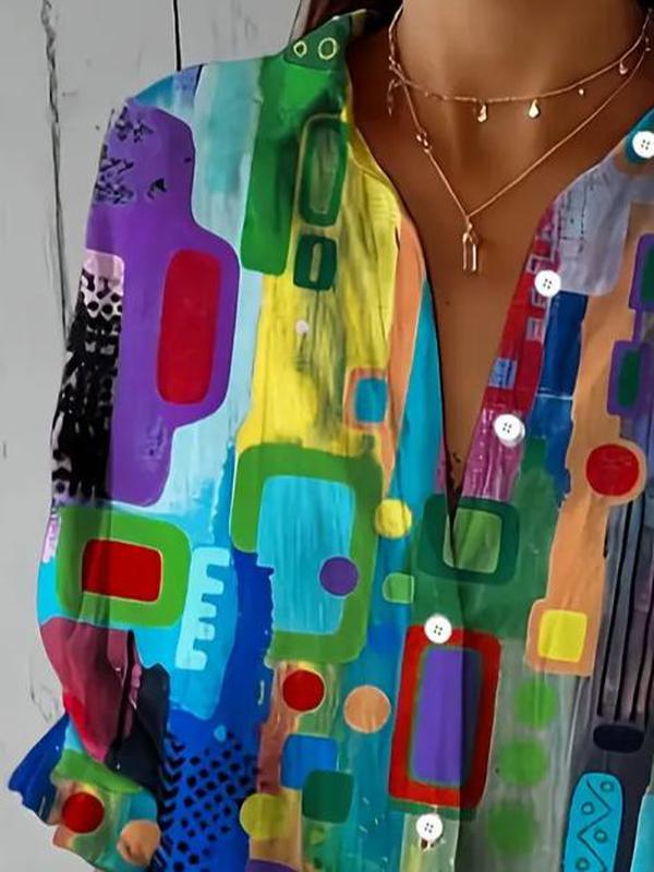 Women's Vibrant Geometric Shirt