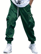 Men's Cargo Joggers with Multi-Pockets Dark Green