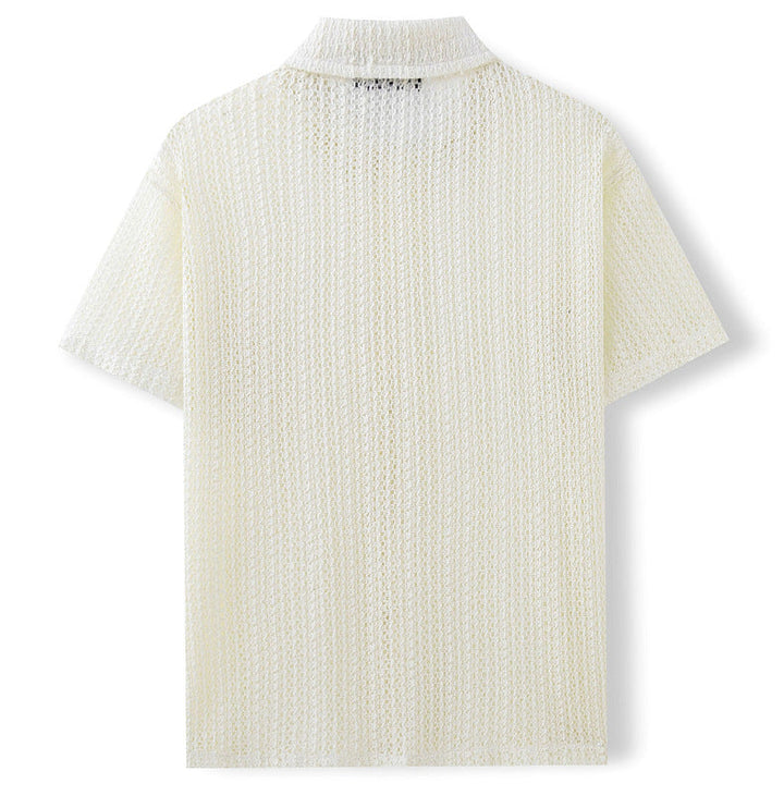 Men's Lightweight Summer Polo Shirt Breathable Knit-MODAUTLET