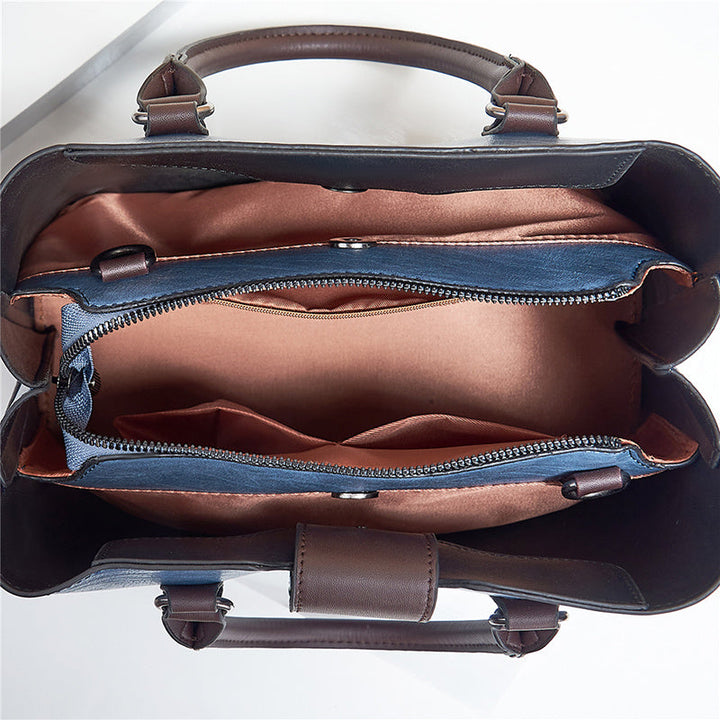 Spacious PU Leather Tote Bag With Large Buckle For Women-MODAUTLET