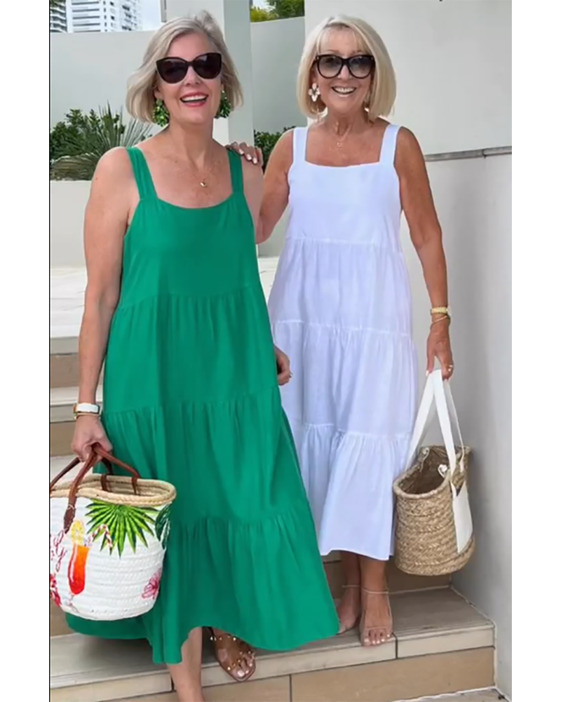 Jenna | Women's Sleeveless Tiered Maxi Casual Gown