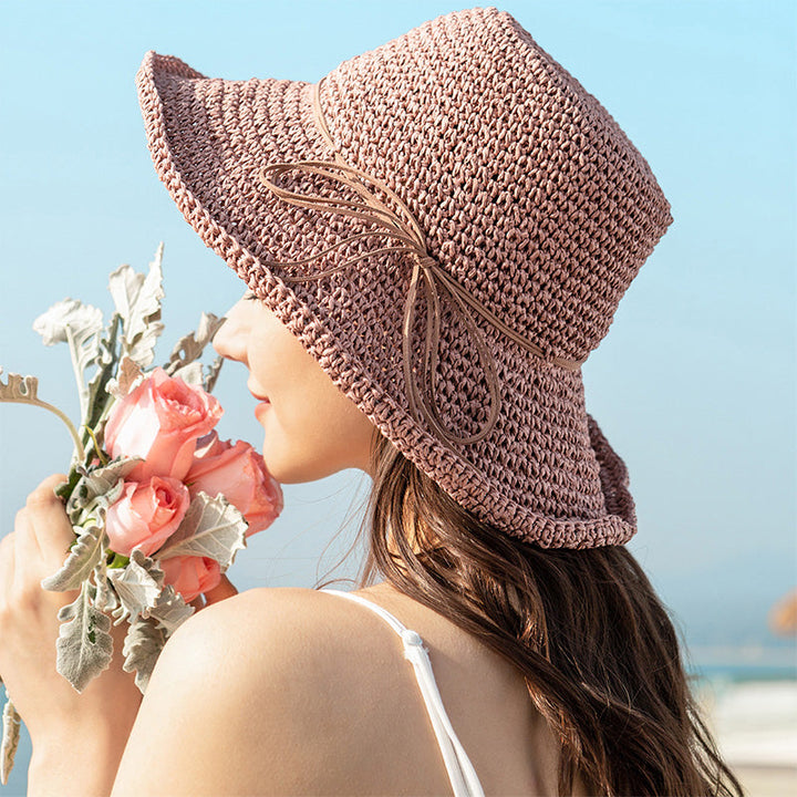 Foldable Straw Hat for Sun Protection - Ideal Beach Travel Accessory