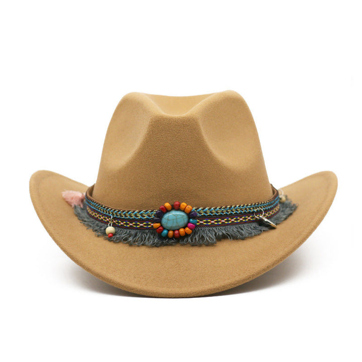 Sombreros de fieltro rizado para vaqueros, accesorios para montar para hombres y mujeres