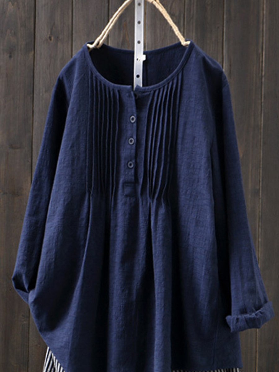 Womens's Artisan Blouse for Effortless Style Dark blue