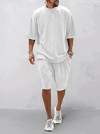 Casual Mens Set Sleek Comfort For Everyday Wear Essentials White