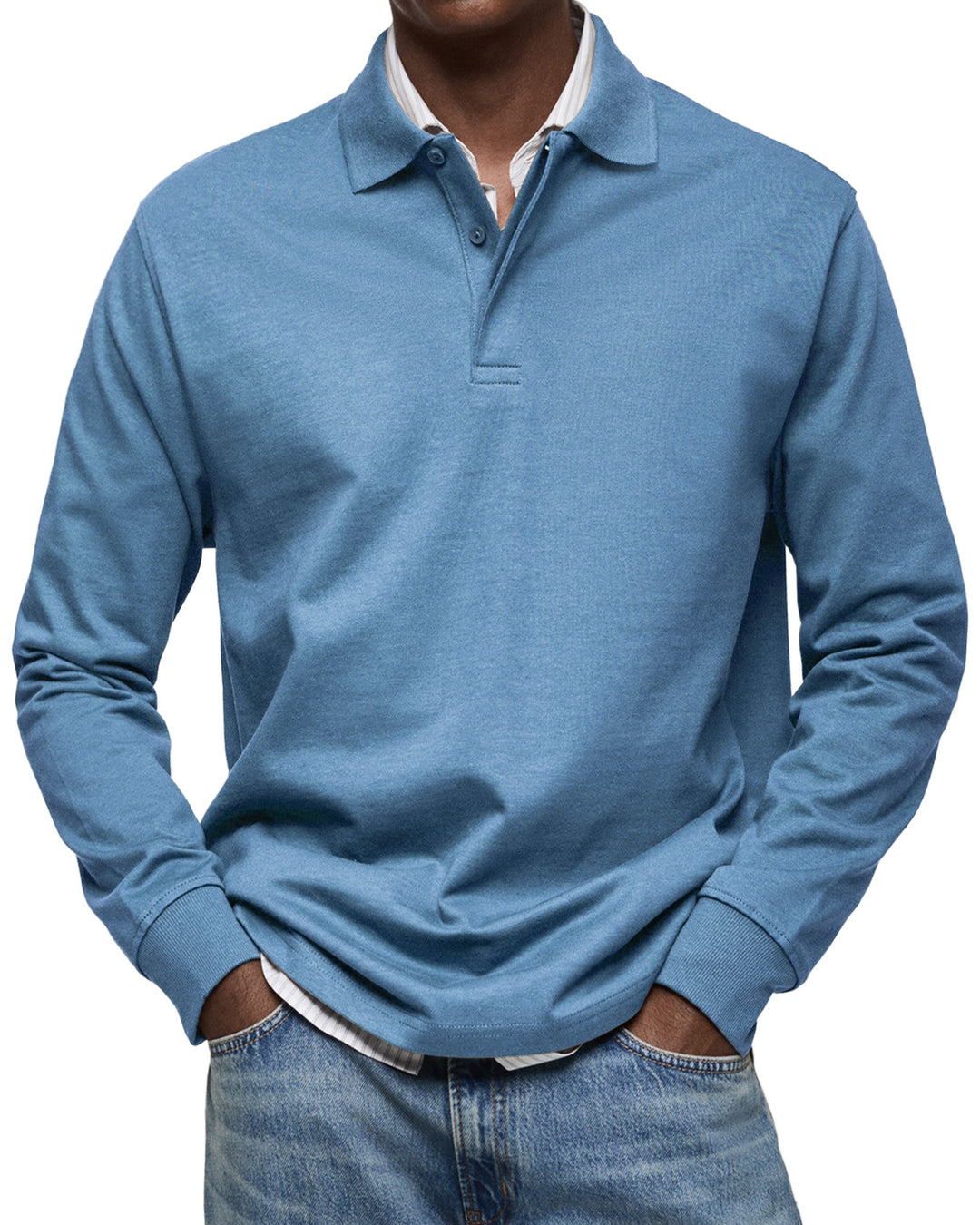 Men's Classic Long Sleeve Polo Shirt-MODAUTLET