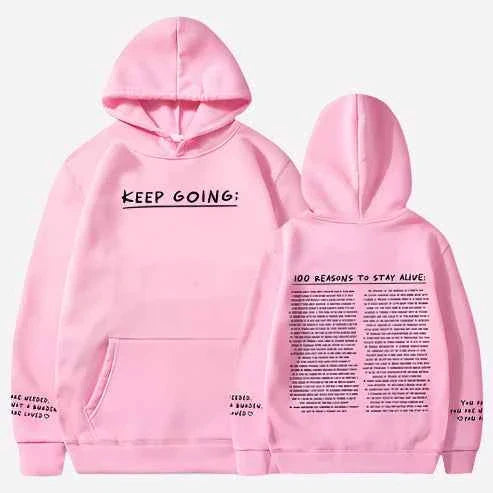 Motivational Hoodie 100 Reasons To Stay Positive Today Pink