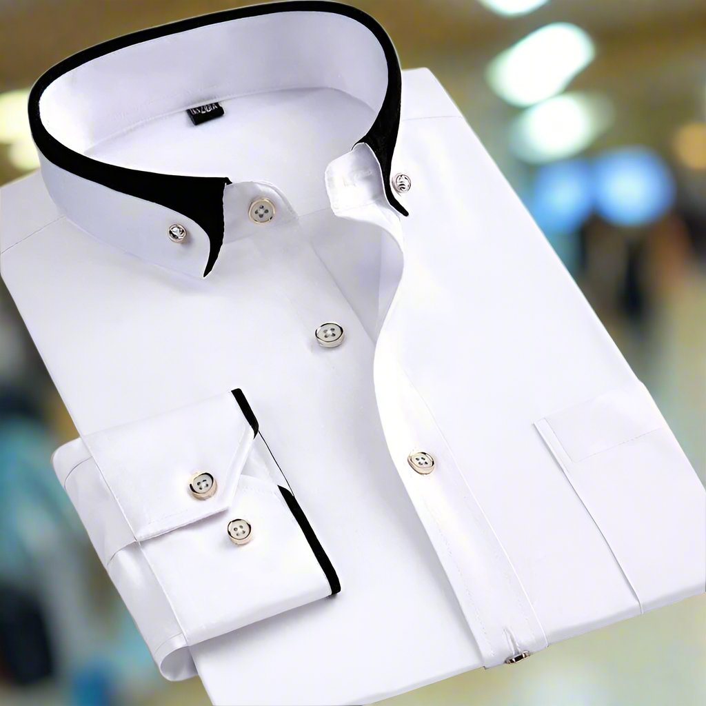 Camicia da uomo a manica lunga formale da lavoro