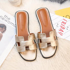 Comfort 'H' Design Sandals With Modern Design For Everyday Gold