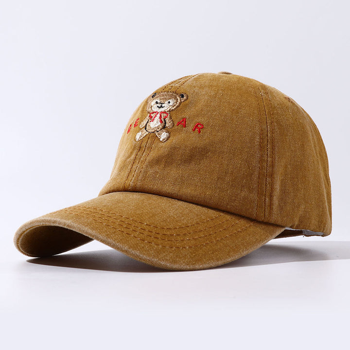Gorras de papá bordadas con oso de peluche de dibujos animados para mujer