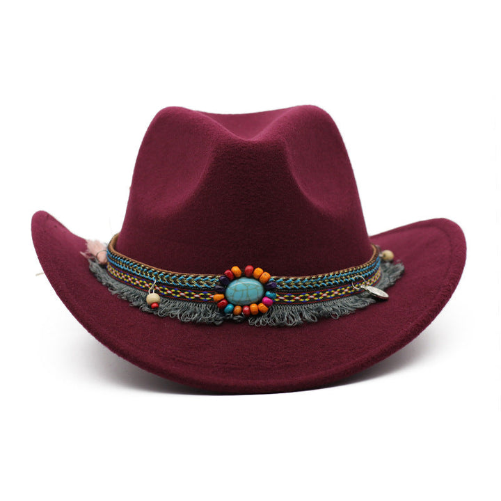 Sombreros de fieltro rizado para vaqueros, accesorios para montar para hombres y mujeres