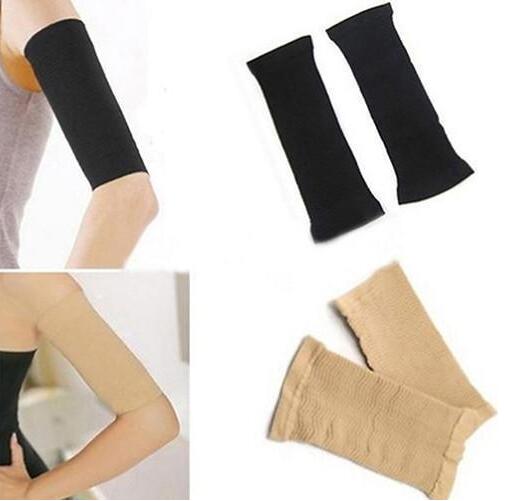 Arm Slimming Compression Sleeves for Fat Loss and Toning - Unisex Arm Shapers black and skin set