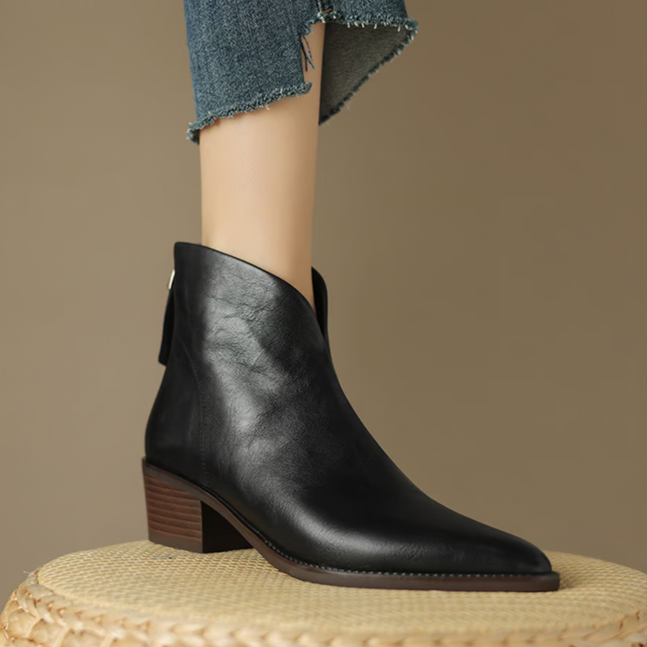 Women's Low-Heel Ankle Boots-MODAUTLET