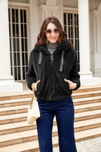 Women Eco Fur Hooded Jacket For Winter Warmth And Style