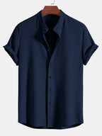 Callum | T-shirt with Shirt Look Navy blue
