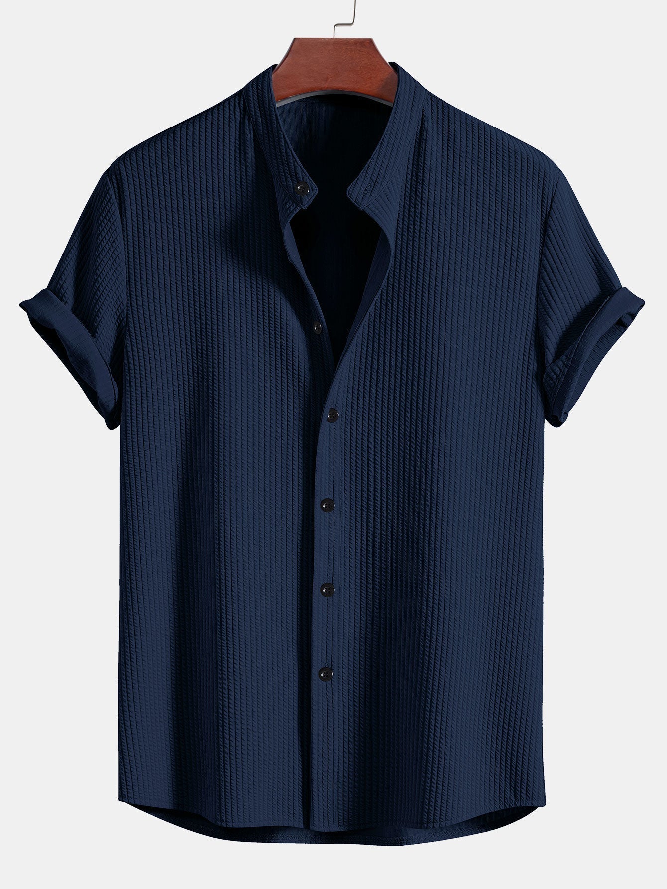 Callum | T-shirt with Shirt Look Navy blue