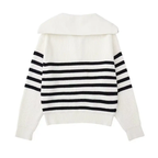 Striped Nordic Zip-Up Sweater