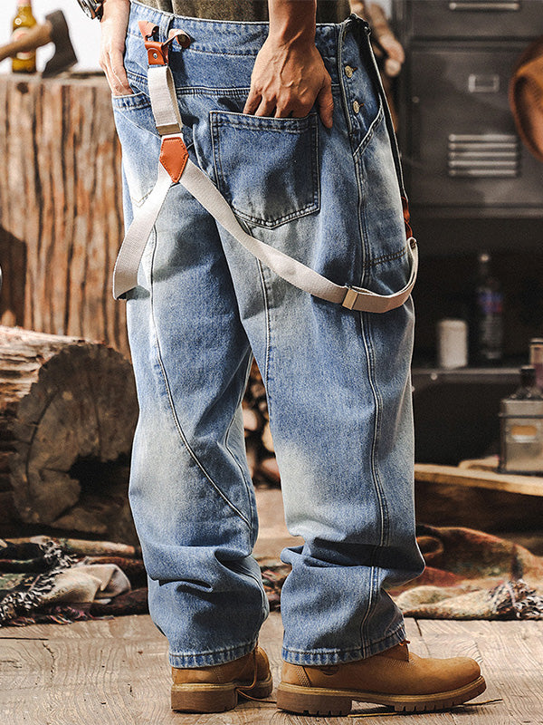 Men's Classic Denim Work Overalls