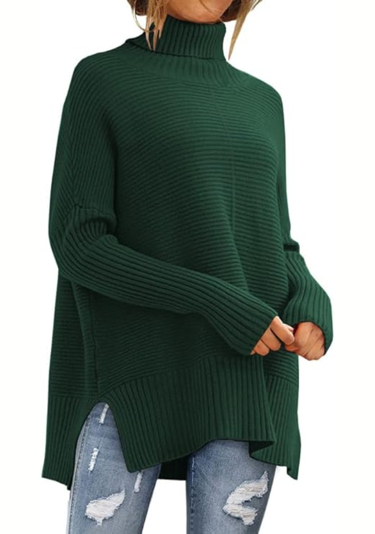 Women's Elegant Turtleneck Sweater Green
