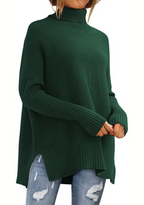 Women's Elegant Turtleneck Sweater Green