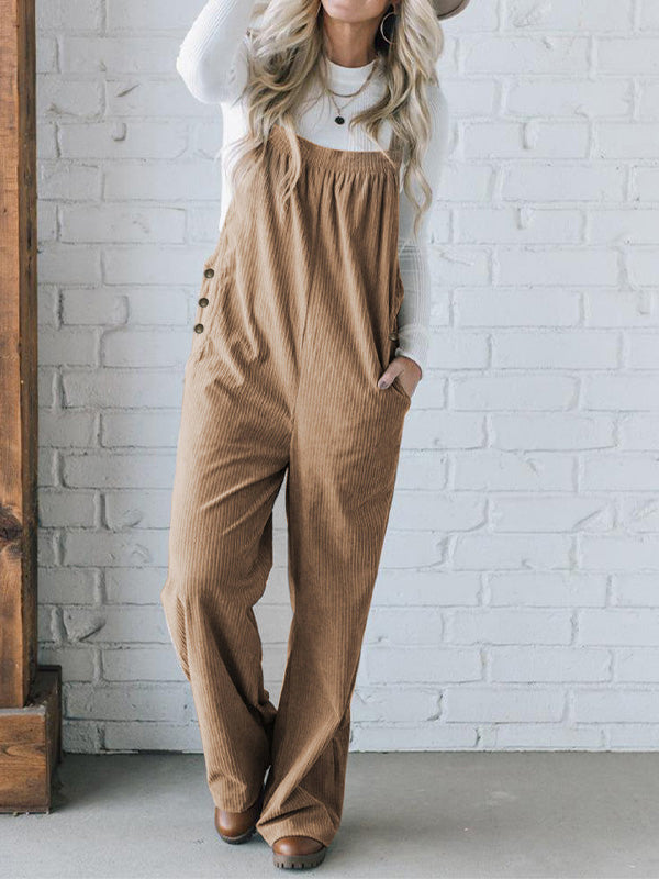 Zoey | Women's Cozy Loose Fit Corduroy Overalls