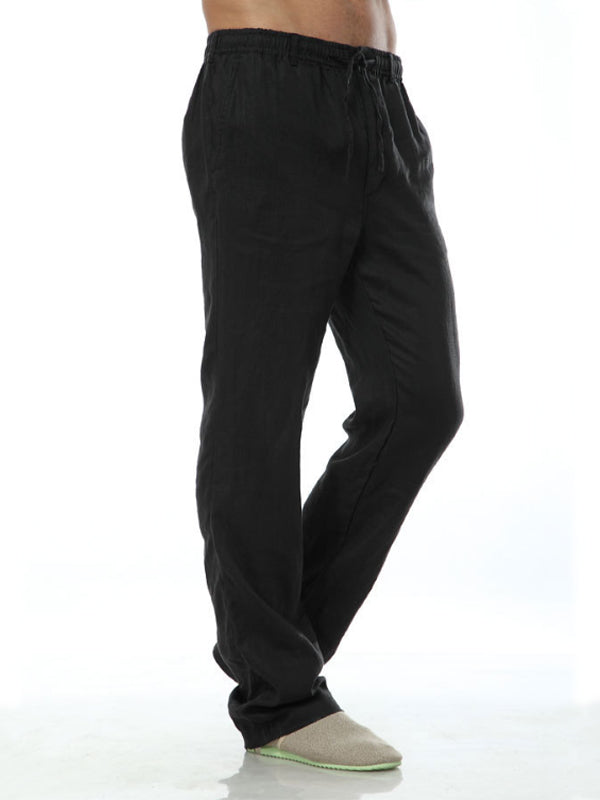 Men's Relaxed Fit 100% Linen Casual Pants