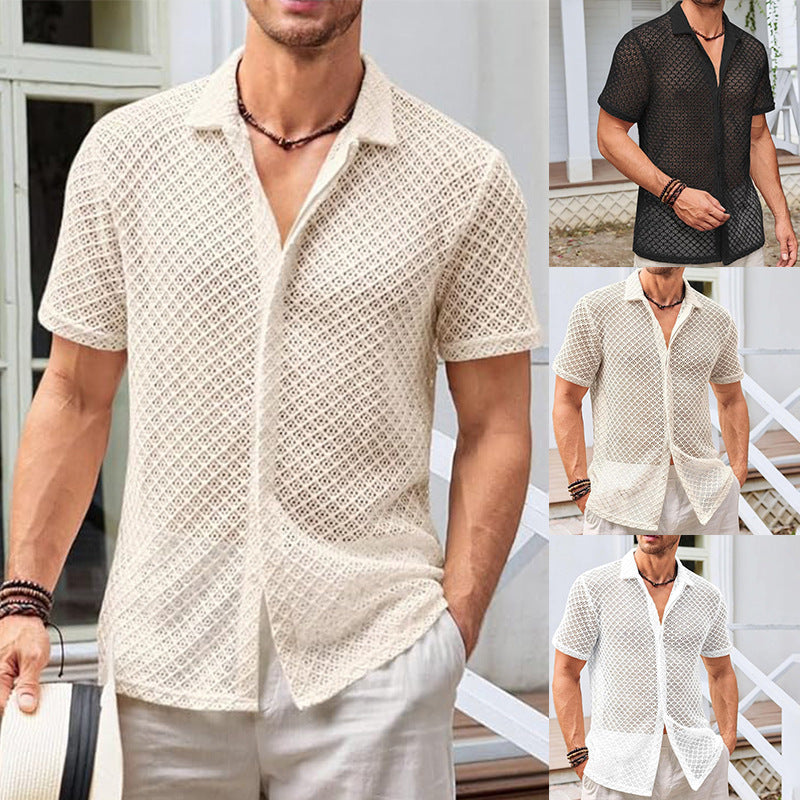 Men's Summer Mesh Short Sleeve Shirt