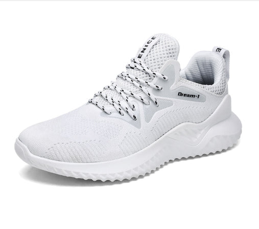 Men's Lightweight Breathable Mesh Running Shoes White